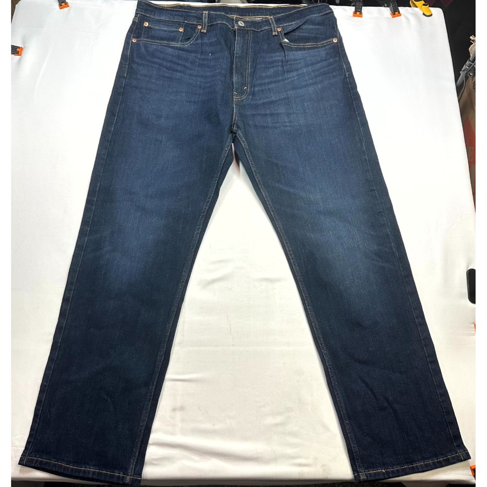 Levi's 505 Jeans Mens Size 38x30 Blue Cotton Blend Denim Stretch Straight Leg